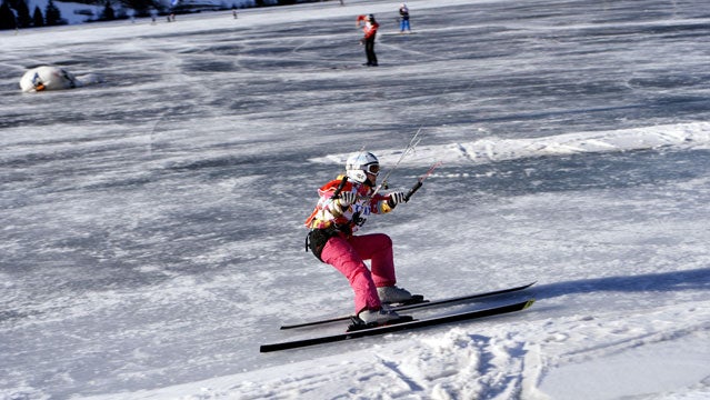 snowkiting ski snowboard snow snow sports lake Minnesota Katie Heaney