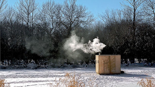 Ice fishing in Wisconsin.