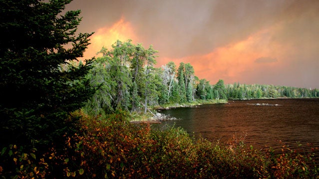 Kawasachong lake water Boundary Waters Canoe Area Minnesota Pagami Creek fire