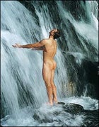 Cold feet: Koch at Granite Falls, in Teton National Forest.