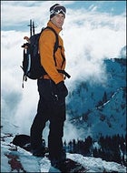One way down: Koch plots his Everest finale on Jackson Hole's Rendezvous Peak in January.