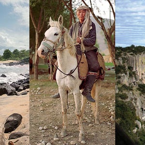 A Kyrgyz horseman prepares to go and check on his herd of sheep and goats outside of the village of Ghaz Khan.  The Pamir Kyrgyz live at high elevations on the Pamir Mountains and leave only during the spring and summer months.