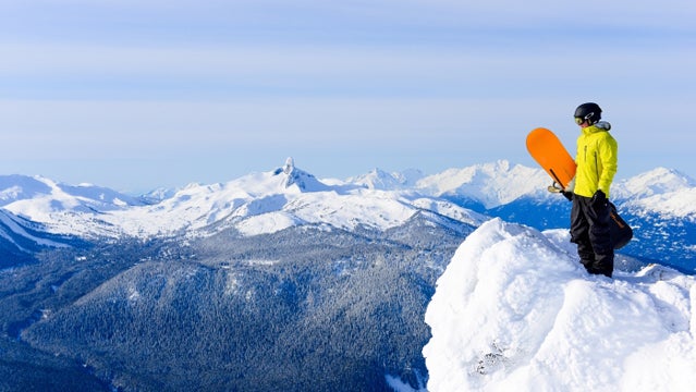 Sun Whistler peak winter whistler blackcomb british columbia