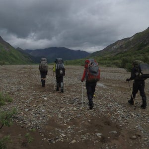 NOLS students hiking in the Talkeetna Mountains, Alaska