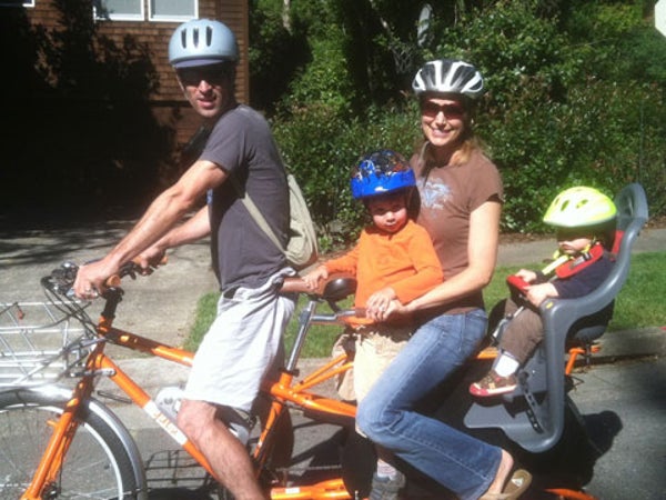 The author and family, off on another carless family adventure