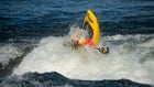 Eric Jackson, founder of Jackson Kayaks, throws a Front Loop for the crowd.