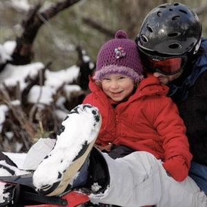 Layla's first time snow gliding