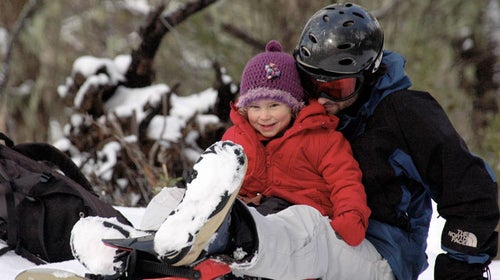 Layla's first time snow gliding
