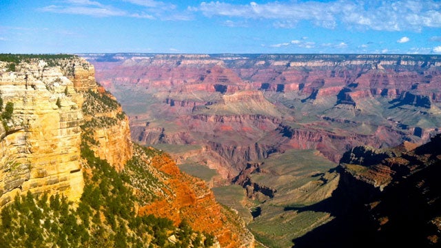 Looking from the South Rim to the North Rim of the Grand Canyon.