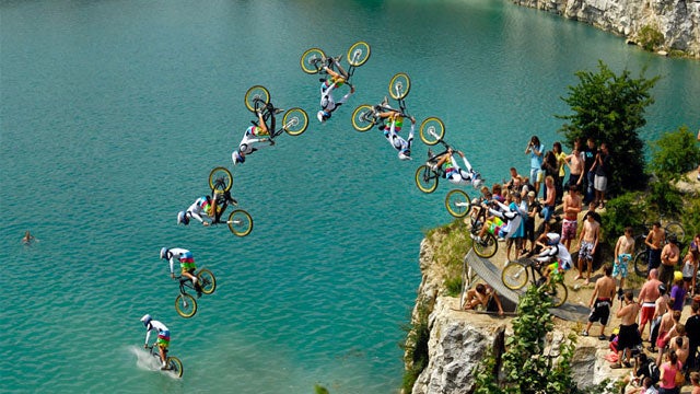 BMX lake jumping