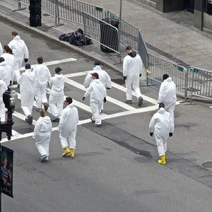 boston marathon memorial hazard material suits