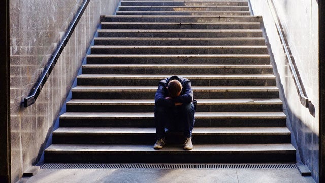 Depression, Person, Stairs,