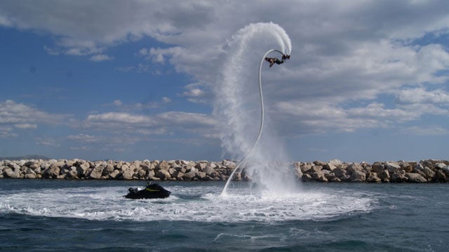 The intense sport of flyboarding.