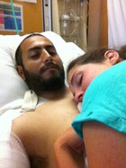 Joe Azougar recovering in the hospital.