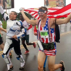 Expats compete in a 10K in Monrovia, Liberia.
