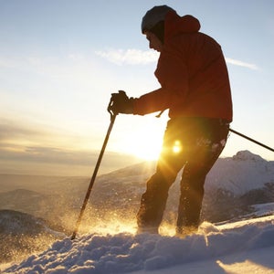 skier sunset