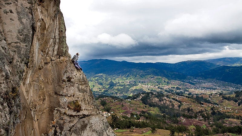 Climbing in the Andes.