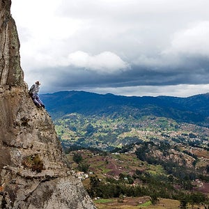 Climbing in the Andes.