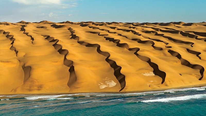 Coastal sand dunes in Namibia.