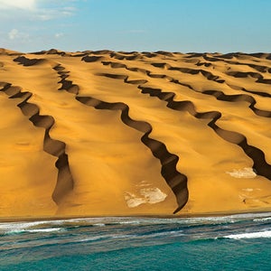 Coastal sand dunes in Namibia.