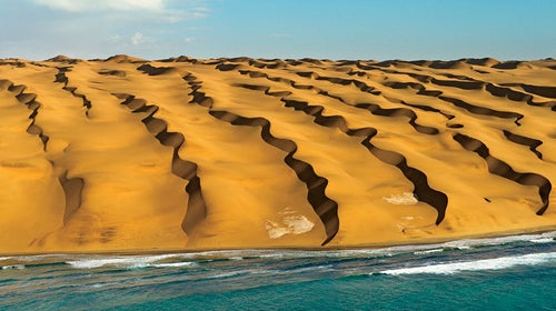 Coastal sand dunes in Namibia.