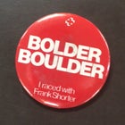 "I raced with Frank Shorter" button.
