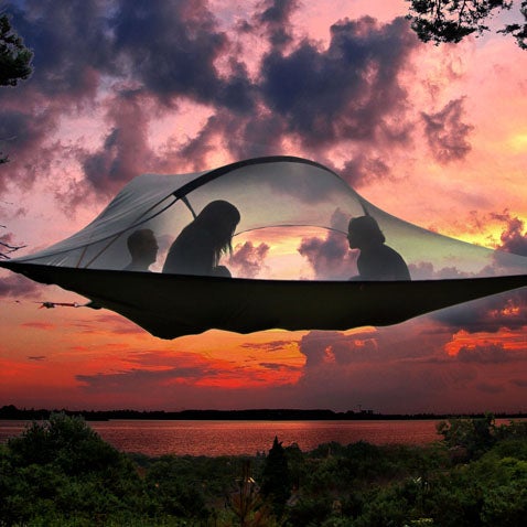 Why build a wooden tree house when you can have this ultimate suspended tent?  Read more.