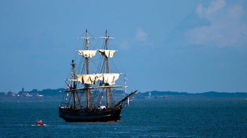 The HMS Bounty, built for a 1960 film, spent much of its life as a dockside public attraction.