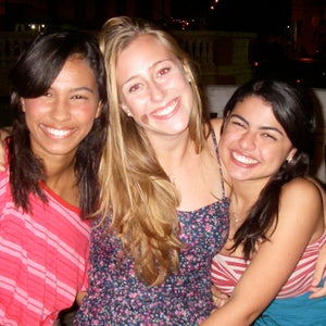 Amy Ragsdale's daughter Molly, navigating Brazilian nightlife with a little help from her friends.