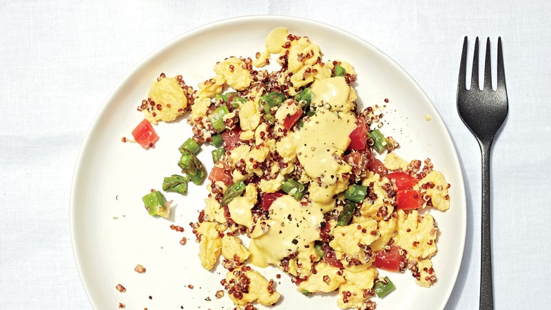 Dig in—this is a plate full of complex carbs, lean protein, and healthy fats.