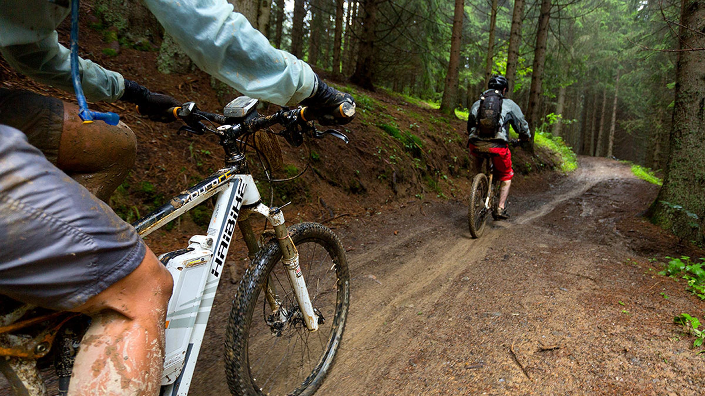 e-bikes cycling outside