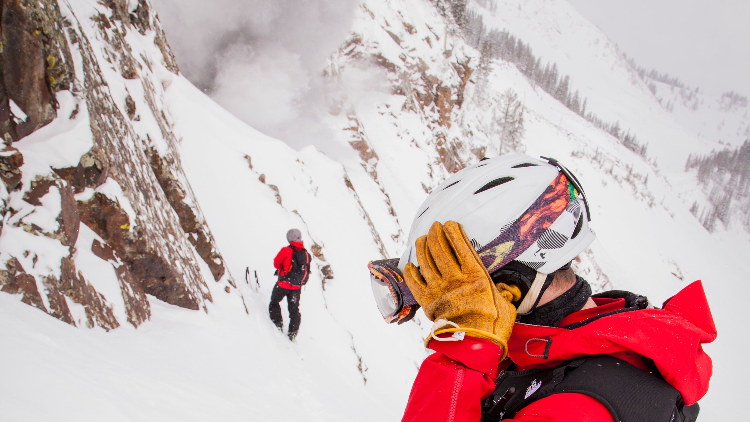 Little Cottonwood Canyon Skiing Utah Wasatch Mountains Winter avalanches careers cloudy control work december outdoors outside patrolers profession professionals safety ski resort snow patrol snow safety snowbird work