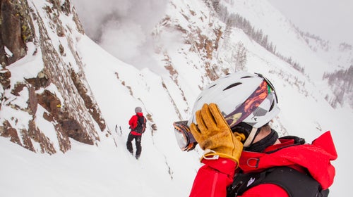 Little Cottonwood Canyon Skiing Utah Wasatch Mountains Winter avalanches careers cloudy control work december outdoors outside patrolers profession professionals safety ski resort snow patrol snow safety snowbird work