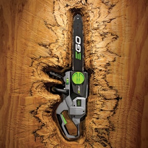 The Ego Power+ chainsaw is heavy on the power and light on the unpleasant air pollution.