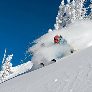 Testing powder skis at the 'Bird