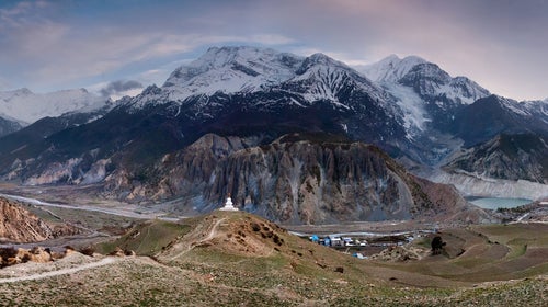 Annapurna massif near Manang village, Nepal. Most of the people who died in this week's storm were traveling between Manang and Jomsom.
