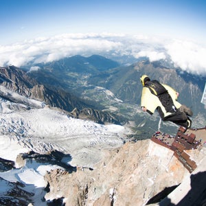 BASE Jump wingsuit outside online
