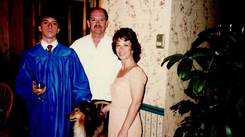 Walt and Billie with Chris after his high school graduation in 1986.