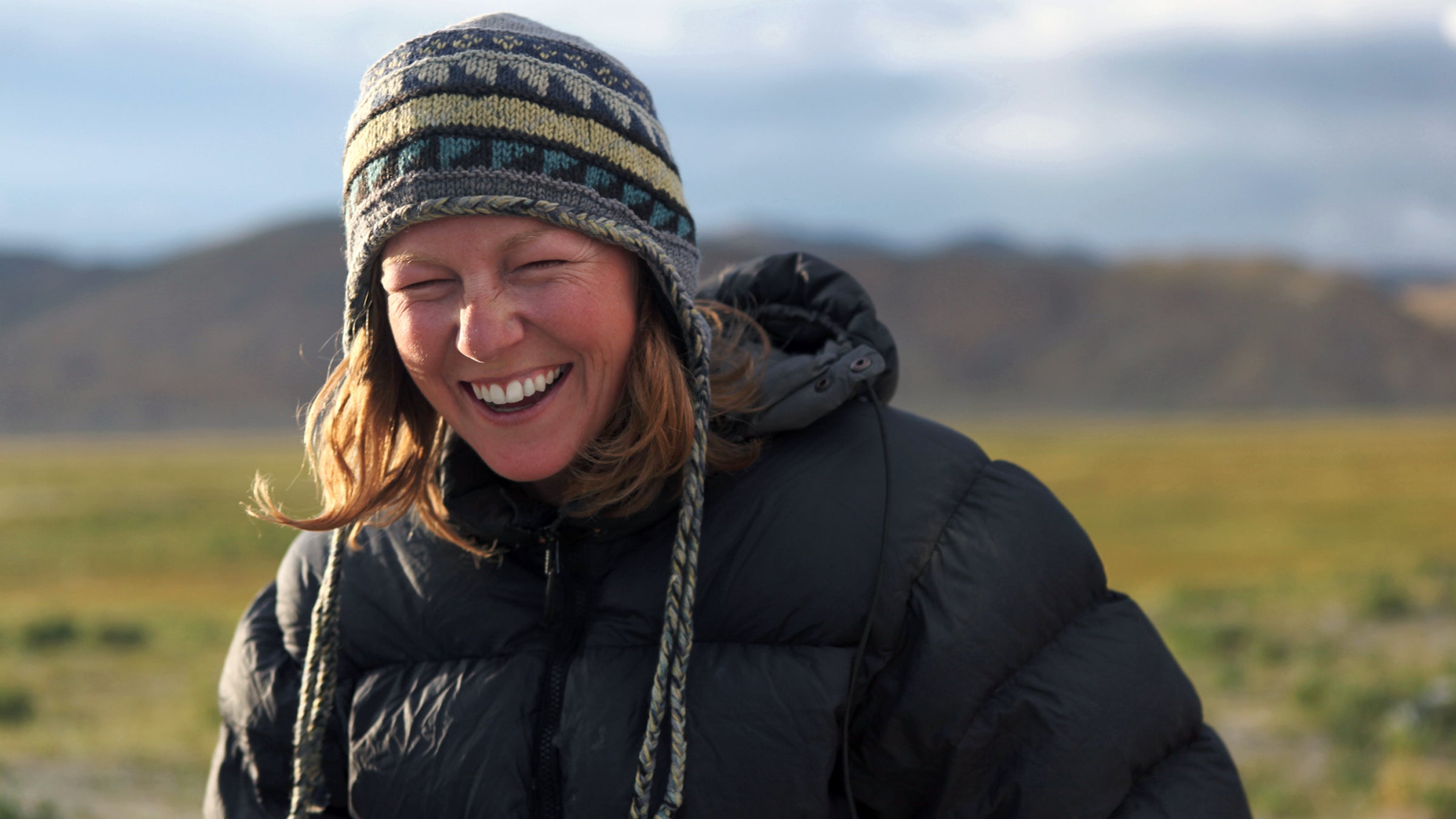 Kate Harris in Tibet in 2011, during her Silk Road cycling expedition.