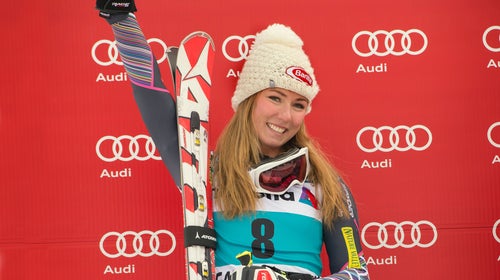 mikaela shiffrin outside skiing athletes profile