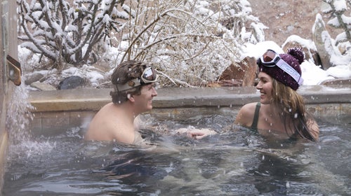 New Mexico's Ojo Caliente hot springs in winter