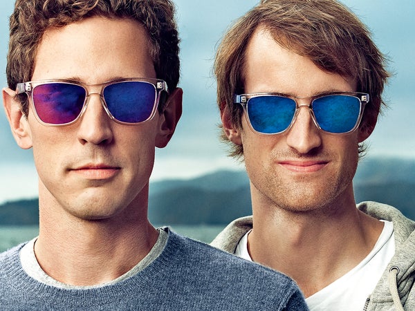 Sunski founders Stewart (left) and Charley's first business venture was actually an attempt to make a better salsa bowl.