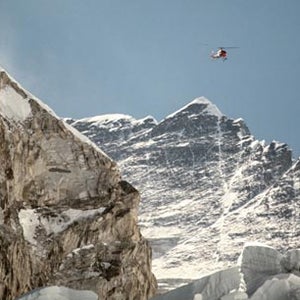Rescue helicopter on Everest