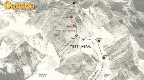 The First Ascent team makes progress up the West Ridge toward Camp III