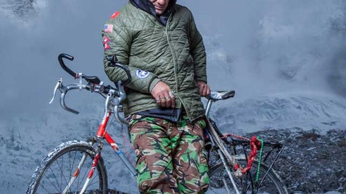 Irmak with his summit-bound singlespeed