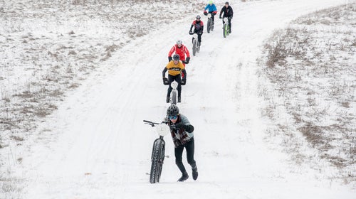 Bicycling Subjects outside magazine frozen adventure snowshoe fat bike snow