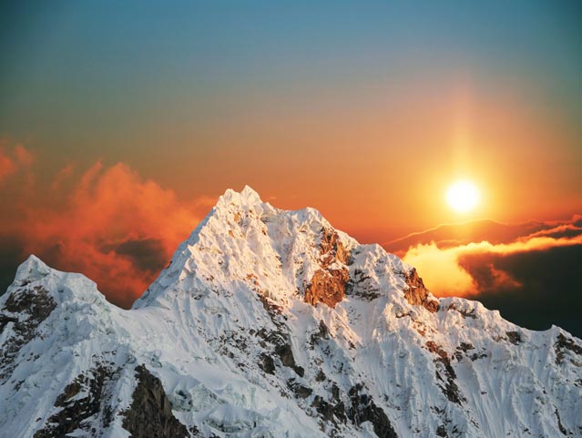 Alpamayo peak in Cordilleras