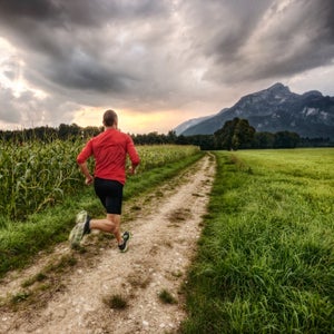 The Way Forward The Next Step Athlete Sports Training Thunderstorm Calm Before The Storm Courage Risk Body Conscious Men Exercising Healthy Lifestyle Jogging Running Europe Outdoors Salzburg Austria Central Europe One Man Only Young Men People One Person Only Men Sports Shoe Color Image Field Mountain European Alps untersberg Nature Action Motivation Incentive Vitality Energy Spandex Summer Photography Hdr Square Sunset Cloud Dramatic Sky Moody Sky