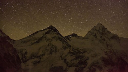 Summit lights on Everest