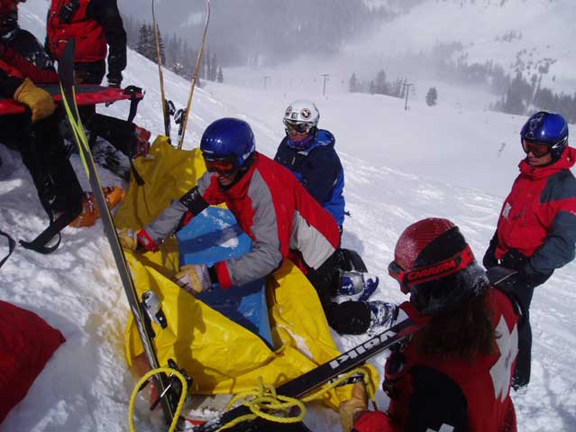 Ski patrol rescue in colorado